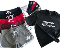 Our new go to short, for on or off the field comes with a soft black oversized Tee and a signature soccer headband. Our Relay Short not only looks great but is made to fit your active lifestyle, or relaxation time comfortably. Makes a great gift. 8.3 oz 70 / Cotton 30 / Poly Fit the shorts at http://wholesale.boxercraft.com/size_chart.html Youth Sizes YS 6-8 YM 10-12 YL 12-14 Womens Sizes S 4-6 M 8-10 L 12-14 XL 16 Headband Game, Soccer Girls Outfits, Soccer Quotes Girls, Soccer Headbands, Soccer Sweatshirt, Messi Gif, Soccer Girl Problems, Soccer Outfit, Soccer Outfits