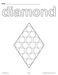 the diamond worksheet for preschool