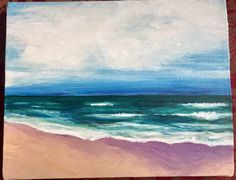 an acrylic painting of a beach scene