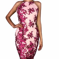 Brand New Gorgeous Dress! Size: 5 Color: Multicolor Pink & Black Pattern: Floral Embroidery As Seen In Images. Emerald Green Sequin Dress, Maroon Velvet Dress, High Low Dress Formal, Green Sequin Dress, Black One Shoulder Dress, Womens Green Dress, Black Sequin Mini Dress, Satin Formal Dress, White Lace Mini Dress