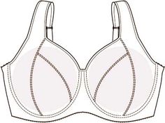 a bra that is cut out and ready to be sewn on the front side