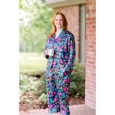 After-hours luxury with The Pioneer Womans Satin Pajama Set. Featuring a button-front top with notch collar and long sleeves and easy pull-on pants with a fresh cropped length, these PJs feel so good! Slip them on after a long day and feel relaxation setting in. They are perfect for a lazy day of lounging too. Only at Walmart. Size: XL.  Color: Multicolor.  Gender: female.  Age Group: adult. Long Sleeve Floral Print Loungewear Pant Set, Floral Print Long Sleeve Loungewear Pant Set, Multicolor Pant Set For Loungewear, Satin Pjs, Satin Pajama Set, Satin Pajama, Comfortable Pajamas, Satin Pyjama Set, Button Front Top