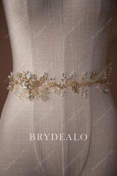 Gorgeous Crystals Pearls Beads Bridal Sash Belt Online Beaded Bridal Sash, Gold Branches, Embroidered Wedding Dress, Bridal Sash Belt, Wedding Sash, Small Beads, Bridal Sash, Embroidered Wedding, Fabric Accessories