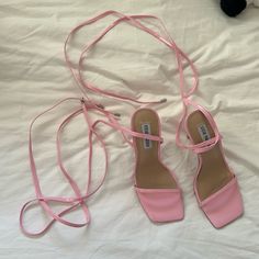 Ties Twist Around Ankles To Fasten. Never Worn!! Tie Up Heels, Shoes Steve Madden, Steve Madden Shoes, Shoes Women Heels, Steve Madden, Shoes Heels, Size 7, Twist, Women Shoes