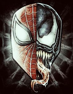 an image of a spider - man mask with fangs on it's face and mouth