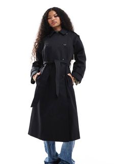 Petite trench coat in black. Petite Trench Coat, What To Wear, Trench Coat, Fall Outfits, Autumn Fashion, Asos, Style Inspiration, Fashion Outfits, How To Wear