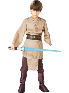 Kids Classic Star Wars Jedi Deluxe Costume - costumes.com Jedi Knight Costume, Obi Wan Kenobi Costume, Star Wars Fancy Dress, Costume Chevalier, Sith Costume, Jedi Costume, Halloween Infantil, Classic Star Wars, Star Wars Halloween