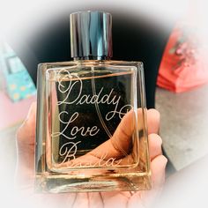 Hand engraved cologne with phrase “Daddy Love Bella” Thank You Gift For Parents