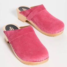 Brand New In Box Never Worn Size 9 Pink Suede Swedish Hasbeens Clogs Step Into ‘70s-Chic Style With These Iconic Swedish Hasbeens Clogs. Crafted With Soft Pink Suede And A Wooden Platform Heel, These Classic Slip-Ons Instantly Elevate Any Look. Swedish Hasbeens Clogs, Pink Clogs, Troentorp Clogs, Swedish Hasbeens, Swedish Clogs, Suede Clogs, Wooden Clogs, Platform Heel, Leather Clogs