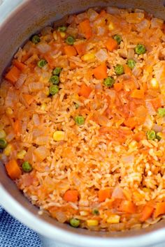 a large pot filled with rice and vegetables