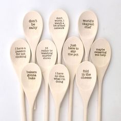 six spoons with words on them that say, don't always be okay