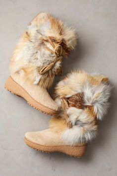 click to expand Feminine Boots, Fox Fur Boots, Apres Ski Boots, Waterproof Suede Boots, Women's Winter Boots, Waterproof Leather Boots, Stylish Footwear, Resort Outfit, Sheepskin Slippers