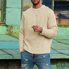 Advbridge Vintage Winter Solid Knitted Tops Men Clothing Autumn Waffle Long Sleeve Pullover Sweatshirts Fashion O-Neck Shirts T-Shirt Sleeve Size Bust Size (cm) Shoulder Size (cm) Length (cm) Hip (cm) S - - - - - M 62 112 54 73 - L 64 118 56 75 - XL 66 124 58 77 - XXL 68 130 60 79 - 3XL 70 136 62 81 - "Size measured by ourselves, sometimes has some errors, but always within 3cm." “If you have any questions about the size, please contact me” Waffle Long Sleeve, Tops Men, Coat Women Fashion, Korean Streetwear, Knitted Tops, Vintage Winter, Coat Fashion, Men Clothing, Pullover Sweatshirts