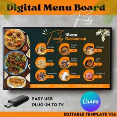 the digital menu board is ready to be used for any type of restaurant or bar