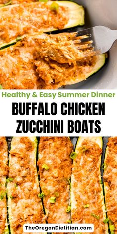 Tender roasted zucchini are stuffed with creamy and spicy chicken, and topped with cheese. The creamy buffalo chicken filling is easy to make, rich in protein, and big on flavor. They make the Ideal Summer Dinner Recipe Healthy Stuffed Zucchini, Buffalo Chicken Zucchini Boats, Buffalo Chicken Zucchini, Chicken Zucchini Recipes, Creamy Buffalo Chicken, Easy Summer Dinner, Zucchini Boat Recipes, Buffalo Recipe, Spicy Buffalo Chicken