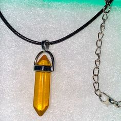 Lovely All Natural Boho Natural Yellow Crystal On Black Cord Necklace. Pendant Is Natural Yellow Crystal. Necklace Measures 16-18”. Comes With Gift Box. Casual Yellow Necklace With Adjustable Fit, Casual Adjustable Yellow Necklace, Casual Yellow Necklace For Gift, Broken Pottery Jewelry, Boho Yellow, Lampwork Pendant, Cotton Necklace, Turquoise Statement Necklace, Black Cord Necklace