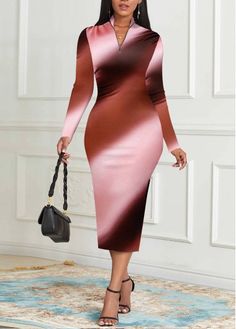 Color:Pink;Size:S;Size:M;Size:L;Size:XL;Size:XXL;Package Contents:1 X Dress;Occasion:Other;Style:Bohemian; Pencil Skirt Dress, Lovely Tops, Classy Casual Outfits, Classy Casual, Long Sleeve Bodycon Dress, Long Sleeve Bodycon, Skirt Dress, Pencil Dress, Wholesale Fashion