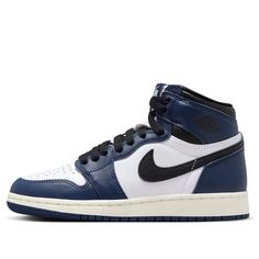 (GS) Air Jordan 1 Retro High OG 'Midnight Navy' FD1437-401 Dark Blue Jordans, Jordan 1 Grey, Blue Jordans, Jordan 1 High Og, Air Jordan 1 Retro High Og, Air Jordan 1 Retro High, Air Jordan 1 High, Air Jordan 1 Retro, Midnight Navy