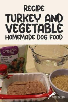 an image of turkey and vegetable homemade dog food