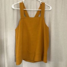 Nwt Madewell Mustard Yellow Tank Top With Criss Cross Straps! This Tank Top Is Super Cute, It’s Just A Little Too Big For Me. Size Medium (: Mustard Fitted Sleeveless Top, Fitted Mustard Sleeveless Top, Yellow Cotton Tank Top For Spring, Yellow Sleeveless Cotton Tops, Mustard Sleeveless Top For The Beach, Mustard Sleeveless Cotton Top, Sleeveless Mustard Cotton Tops, Sleeveless Mustard Tops For Spring, Casual Mustard Sleeveless Top