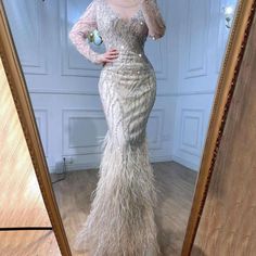 Elegant Dressing, Dress Muslim, Evening Dress Fashion, Mermaid Evening Dresses, Mermaid Dress, Dress Material, Elegant Dress, Fur Trim, Dress Materials