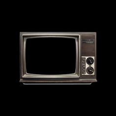 an old fashioned television set on a black background