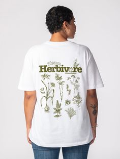 Go green. Eat plants. Snag this super-comfy botanical oversized tee for your favorite herbivore. Botanical Tshirt, Detergent Product, Living Sustainably, Bee Kind, Tshirt Men, Oversized Tee, Go Green, We Need, Bee