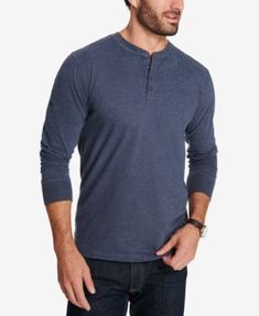 Weatherproof Vintage Men's Heathered Henley Henley Outfit, Maritime Blue, Henley T Shirt, Mens Henley, Plus Size Activewear, Mens Casual Outfits, Henley Shirts, Dresses With Leggings, Mens Fashion Casual