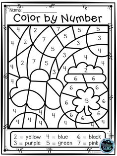 the color by number worksheet for kids