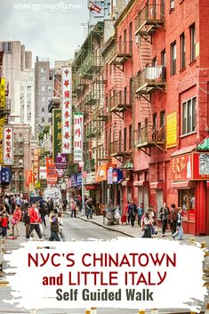 people walking down the street in chinatown and little italy, new york's chinatown