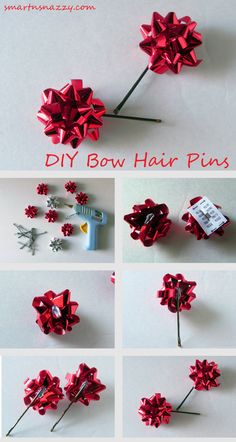 the instructions for how to make bow hair pins