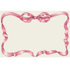 a pink ribbon border with a bow on the top and bottom corner, as well as an empty space for text