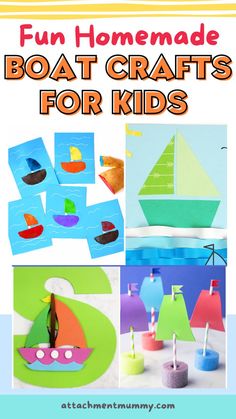 kids's craft project with paper boats and candles