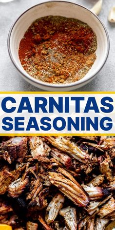 the cover of carnitas's seasoning is shown