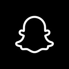 a black and white snap icon with the shape of a person's head on it