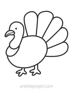 a black and white drawing of a turkey