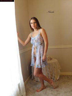 Sheer Blue Sleepwear For Spring, Blue Floral Print Sleepwear, Sheer Blue Nightgown For Bedtime, Purple Floral Print Sleepwear For Loungewear, Purple Floral Print Sleepwear, Purple Summer Nightgown For Pajama Party, Spring Sheer Sleepwear For Pajama Party, Sheer Light Blue Summer Sleepwear, Blue Sheer Sleeveless Nightgown