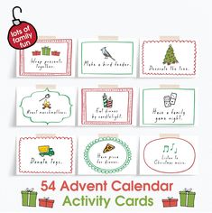 the printable christmas calendar is displayed on a white background with red and green trimmings