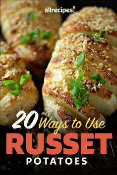 the cover of 20 ways to use rustet potatoes