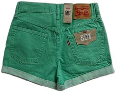 Levi's Cotton Jean Shorts For Spring, Fitted Levi's Cotton Jean Shorts, Short Levi's Cotton Jeans, Levi's Cutoff Cotton Shorts, Levi's Cotton Cutoff Shorts, Green Short Jeans With Pockets, Levi's Short Cotton Jeans, Levi's Cotton Jeans Shorts, Levi's Cotton Jean Shorts