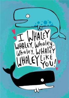 a whale with a quote on it that says i whaley whaley, what'd they like?