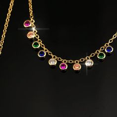 Our multicolor necklace set is made of 925 sterling silver and its shiny color does not easily tannish as it is perfect for everyday use. The Necklace set comes as a pair, which are the necklace, earrings, and a ring with a protective high-quality finish and makes you free from irritation and hypoallergenic which gives you the feeling of boosting your confidence anywhere you go because of its high quality and great looks. Our classy trendy, stylish and elegant chain necklace is the latest well d Multicolor Cubic Zirconia Round Necklaces, Multicolor Sterling Silver Necklace With Adjustable Chain, Multicolor Cubic Zirconia Pendant Necklace, Multicolor Dainty Clavicle Chain Necklace, Dainty Multicolor Clavicle Chain Necklace, Multicolor Sterling Silver Dangle Necklaces, Multicolor Sterling Silver Dangle Necklace, Rainbow Cubic Zirconia Necklaces For Gift, Rainbow Cubic Zirconia Necklaces As Gift