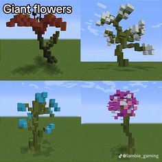 four different types of flowers in minecraft