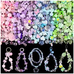 several different types of beads and bracelets