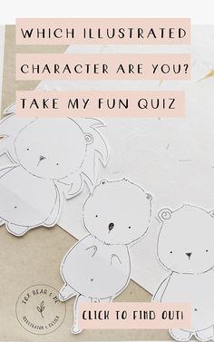 the words which illustrated character are you? take my fun quiz on top of an image of two bears