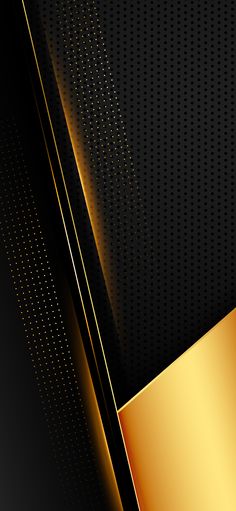 an abstract black and gold background with metallic strips on the bottom, along with a golden strip in the middle