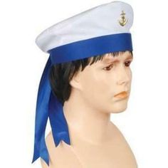 labscostumes labs costumes ADULT YACHT BOAT SHIP SAILOR CAPTAIN COSTUME HAT CAP W/ RIBBON NAVY MARINE WHIT LABS COSTUMES LABSCOSTUMES ADULT VIKING HELMET WITH FUR TRIM NORWEGIAN MEDIEVAL NORSE WARRIOR COSTUME HAT   COSTUMES    Stage Make-up    WIGS&Masks    FX&acsry.    Clearance           Sailor Hat with Ribbon Includes: Hat with a gold anchor on the front, a blue brim, and blue ribbon Material: 100% Polyester Color: White and Blue Size: One size fits most adult (23-24" around) A great hat for Pirate Costume Accessories, Captain Costume, Hat With Ribbon, Ny Hat, Sailor Cap, Pin Up Looks, Warrior Costume, Navy Cap, Viking Helmet