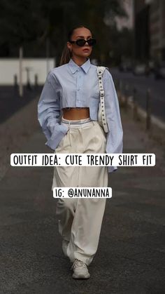 Trendy Shirts, Shirt Outfit, Different Styles, White Jeans, Light Blue, Pants