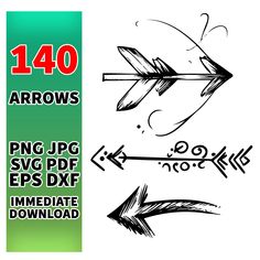 arrows and arrows are drawn in black ink