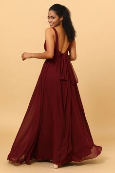 A-line V-Neck Chiffon Burgundy Bridesmaid Dress – Koutun Dress Burgundy Long Dress, Burgundy Chiffon Bridesmaid Dresses, Burgundy Bridesmaid Dress, Womens Bridesmaid Dresses, Bridesmaid Dresses Uk, Bridesmaids Dress Inspiration, Lovely Partner, Burgundy Bridesmaid, Perfect Bridesmaid Dress